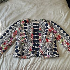 Anthropologie Multicolor Floral and Geometric Blazer